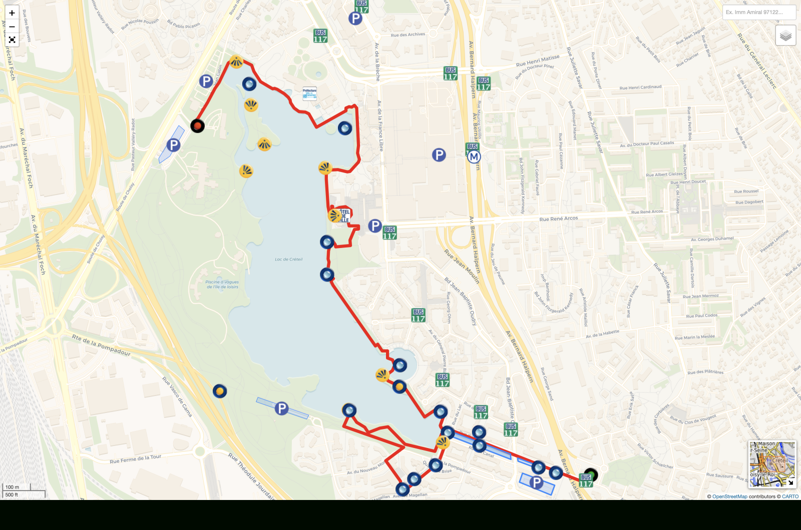 Parcours de la visite du 29 janvier 2022.