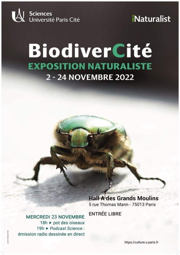 Affiche BiodiverCité - Exposition naturaliste - 2022 ©Photo © 2022 - Basile PETIT